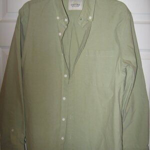 Oxford Men's Luxury Collection Oxford Cloth Button-Down Dress Shirt Size Large